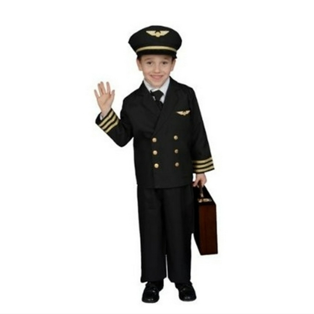Airline Pilot Halloween Costume (boys' size 8 - 10 MEDIUM)